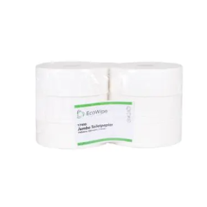 EcoWipe Toiletpapier jumborol maxi cellulose wit 2-laags 6 x 380 meter