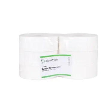 EcoWipe Toiletpapier jumborol maxi cellulose wit 2-laags 6 x 380 meter