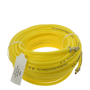 Verleng Slang – 8x13mm – geel flex – snelkoppeling 1x rectus inw. / 1x uitw. 40M